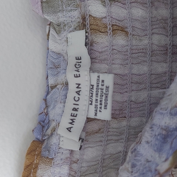 NWT American Eagle Smocked Floral Spaghetti Strap Tiered Babydoll Top Si… - Picture 5 of 9